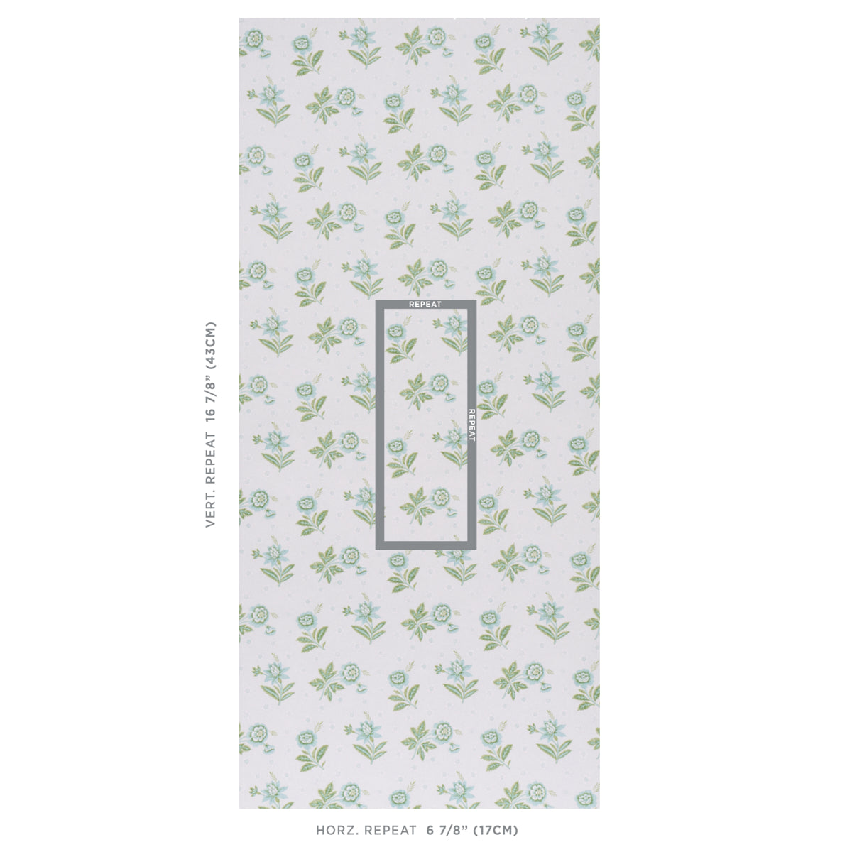 Colline Leaf & Aqua wallpaper by Schumacher, 5014221 — view 2 - Schumacher Wallpaper