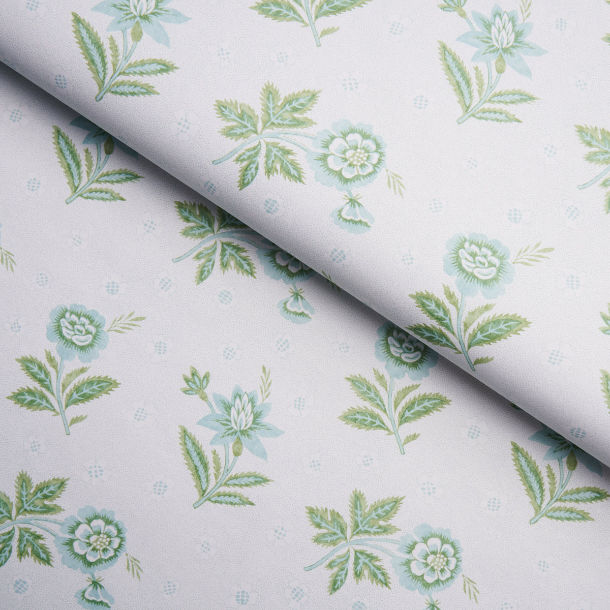 Colline Leaf & Aqua wallpaper by Schumacher, 5014221 — view 4 - Schumacher Wallpaper