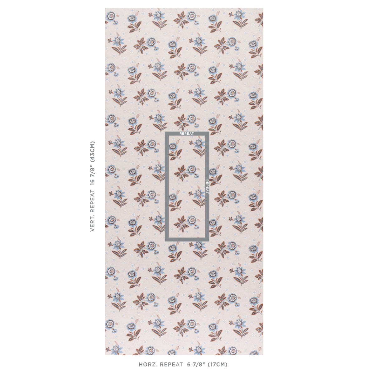 Colline Delft & Sepia wallpaper by Schumacher, 5014222 — view 2 - Schumacher Wallpaper