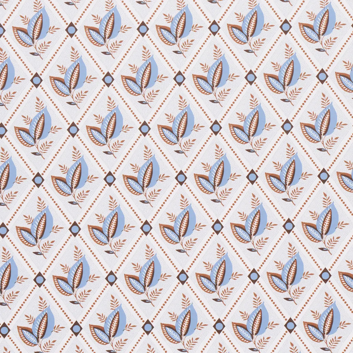 Basile Trellis - Delft & Sepia - Schumacher 5014232 Wallcovering - Schumacher Wallpaper