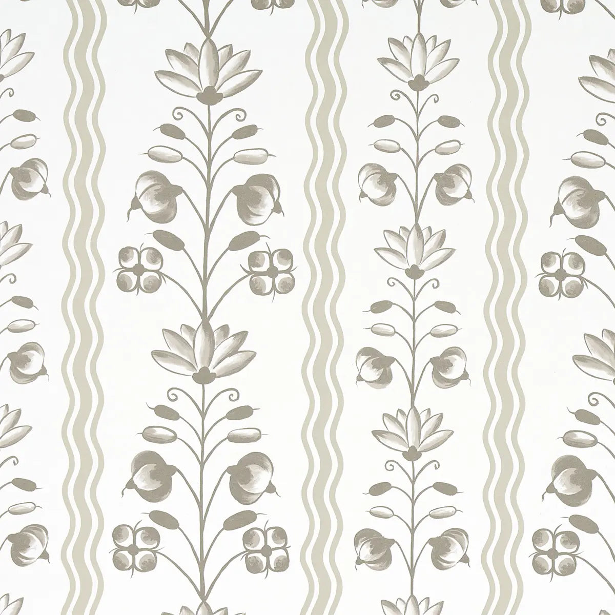 Delft Waves - Neutral - Schumacher 5014382 Wallcovering