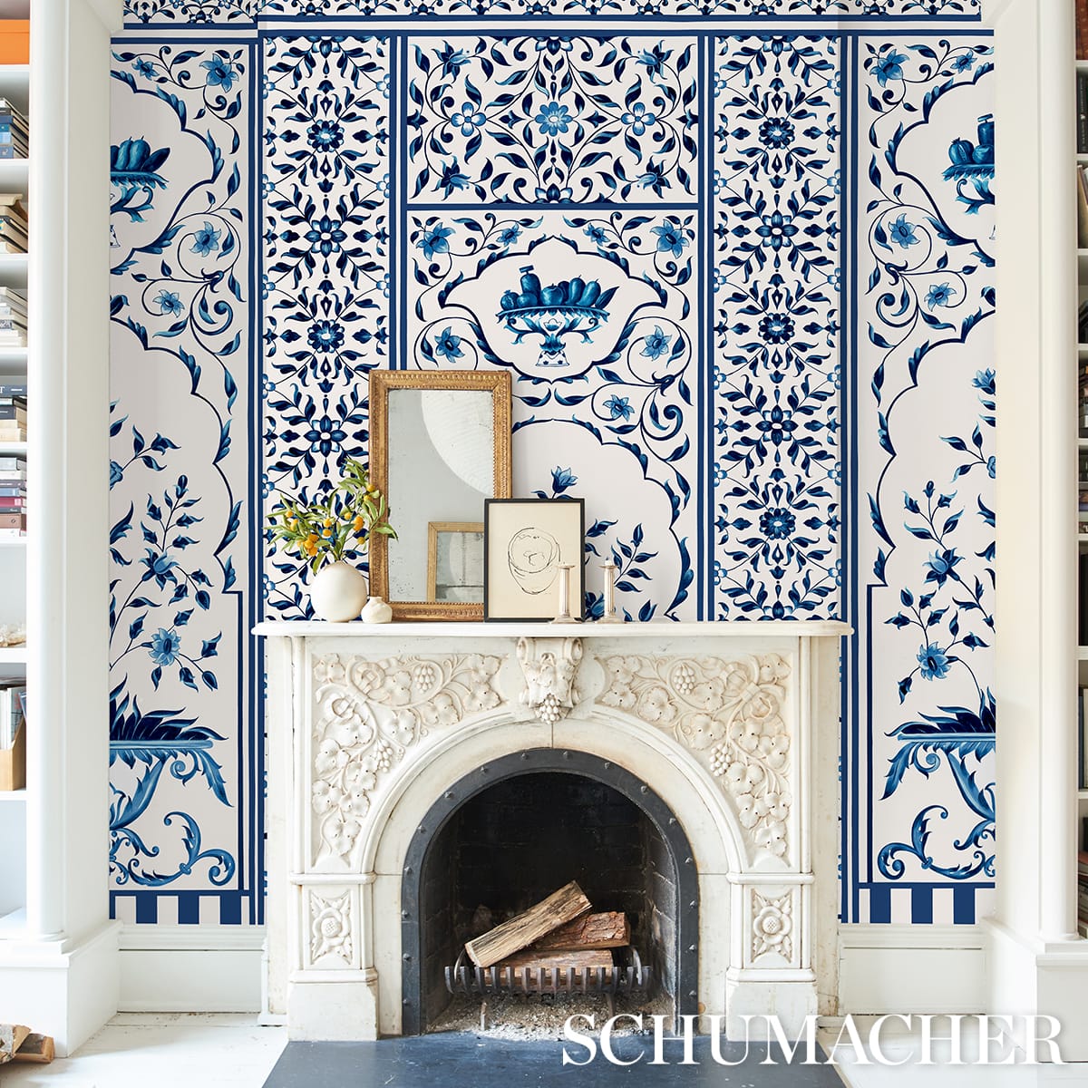 MUGHAL-GARDEN-PANEL-A-BLUE-SCHUMACHER-5014410 - Schumacher Papel pintado