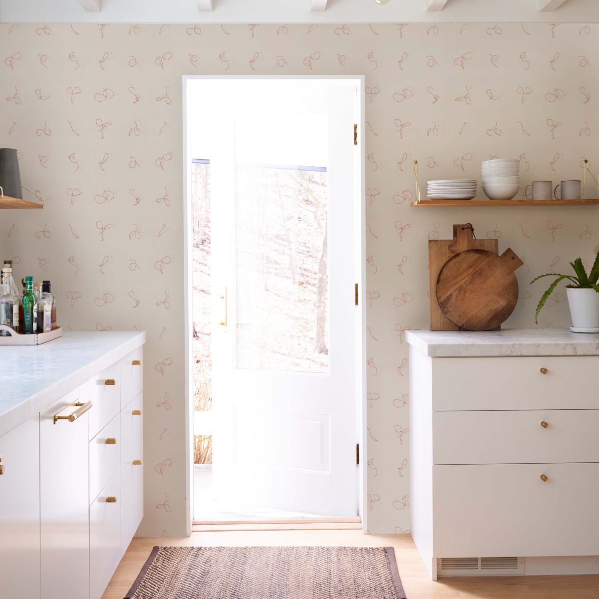 Butcher String Red And White On Ivory wallpaper by Schumacher, 5014470 — view 4 - Schumacher Wallpaper