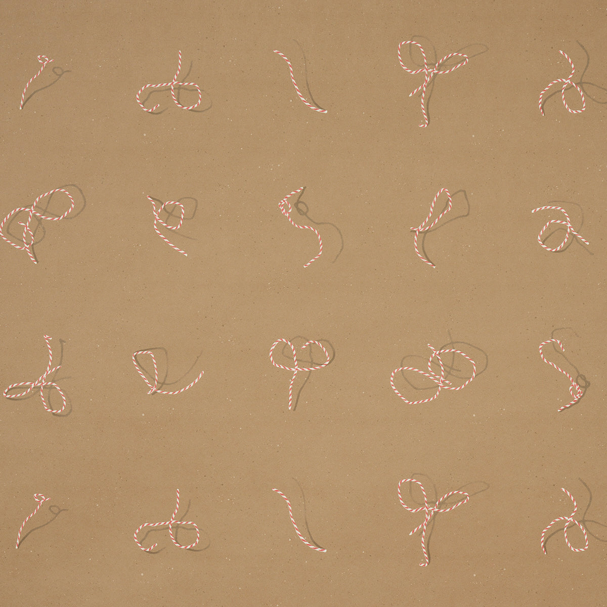 Butcher String Red And White On Brown wallpaper by Schumacher, 5014471 - Schumacher Wallpaper