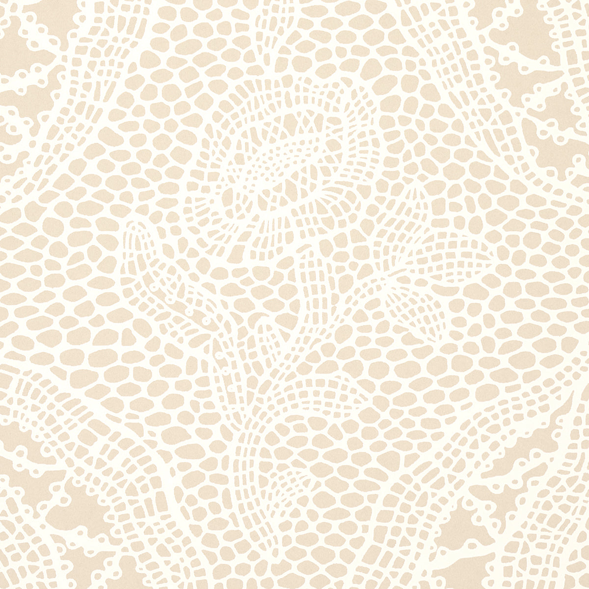 Cosette Lace Sand wallpaper by Schumacher, 5014721 — view 3 - Schumacher Wallpaper