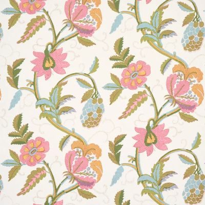 Indali - Pink & Leaf - Schumacher 5014861 Wallcovering - Schumacher Wallpaper
