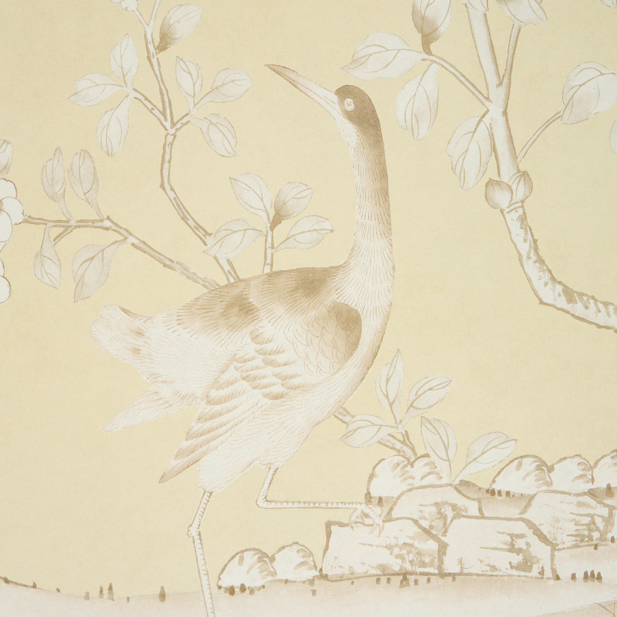 Chinois Palais Panel - Butter - Schumacher 5015443 Wallpaper - Schumacher Wallpaper