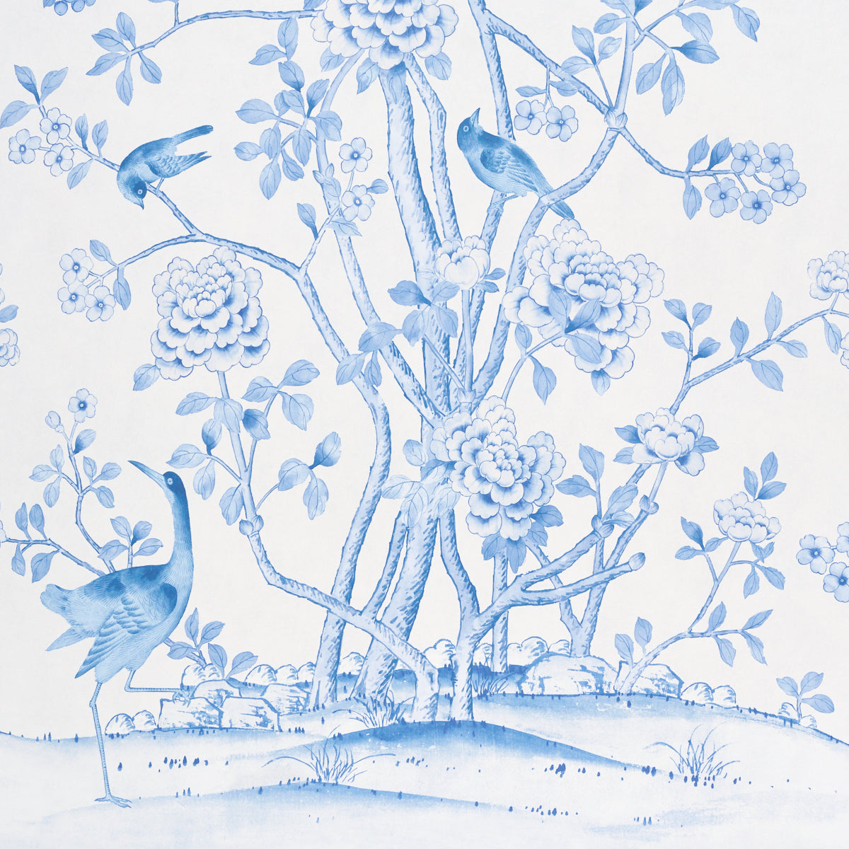 Chinois Palais Panel - Porcelain - Schumacher 5015444 Wallpaper - Schumacher Wallpaper