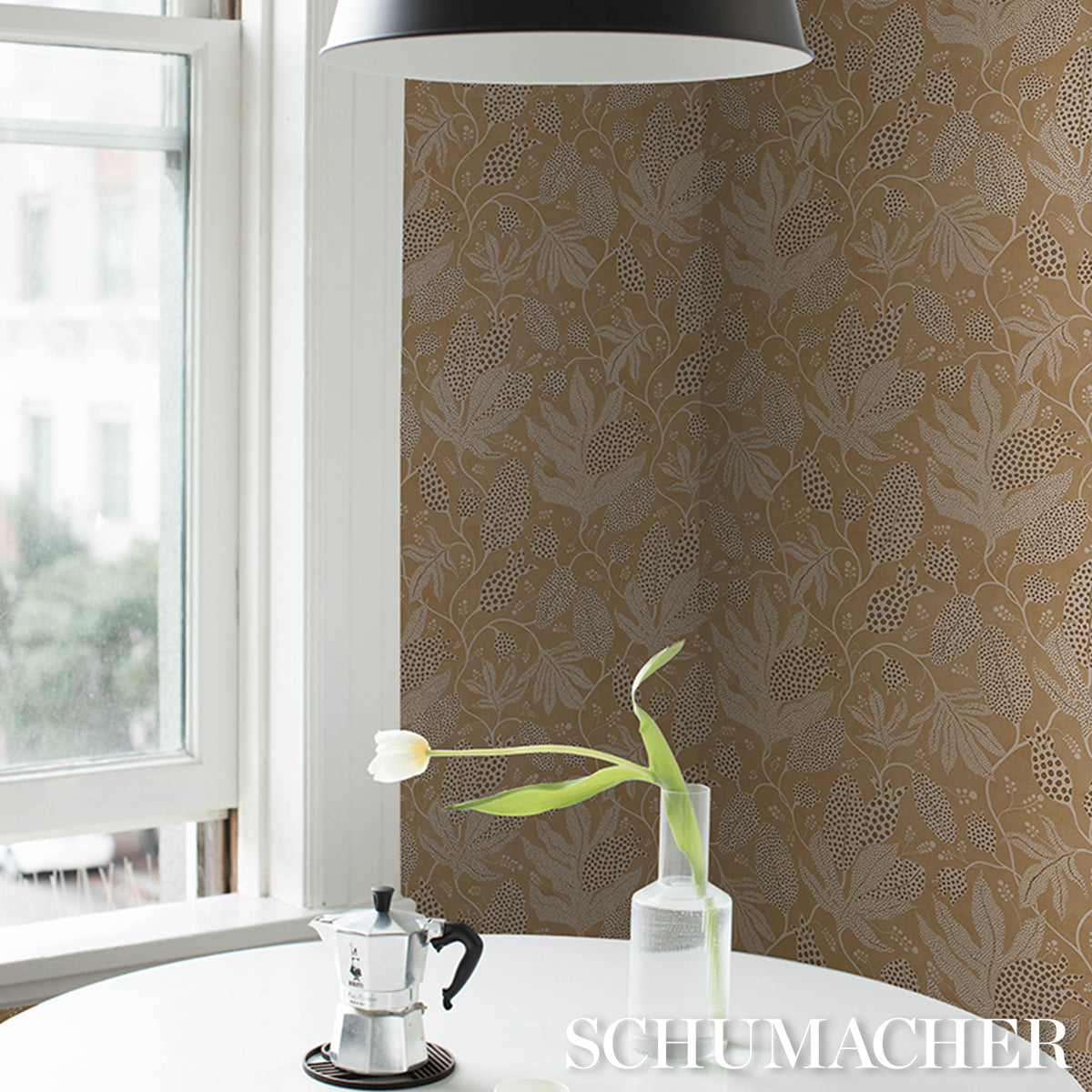 Polka Dot Jungle - Caramel - Schumacher 5015464 Wallpaper - Schumacher Wallpaper