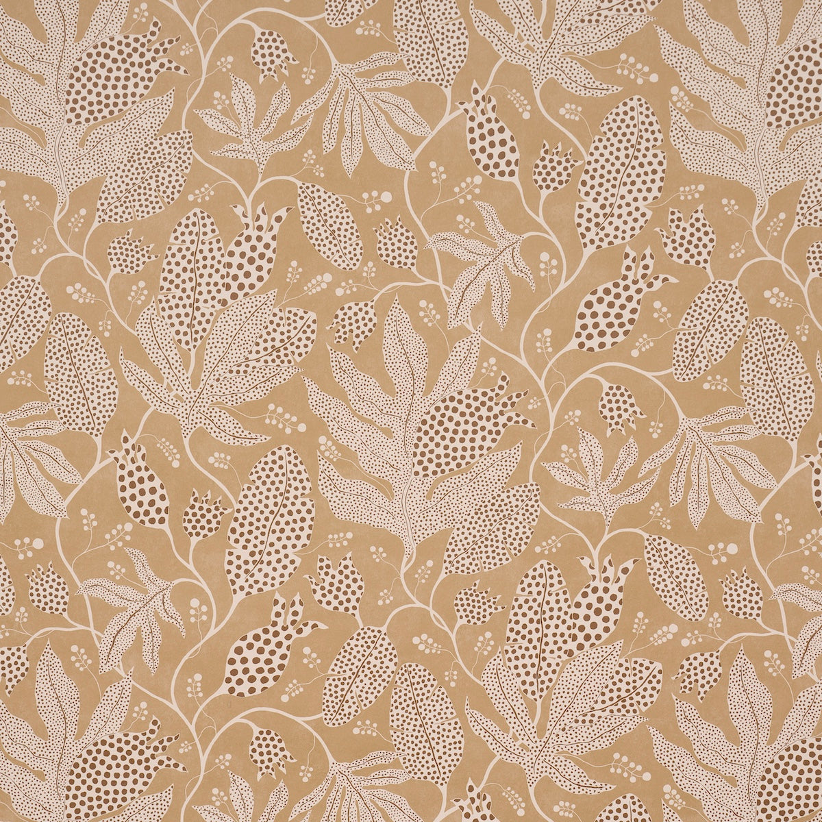Polka Dot Jungle - Caramel - Schumacher 5015464 Wallpaper