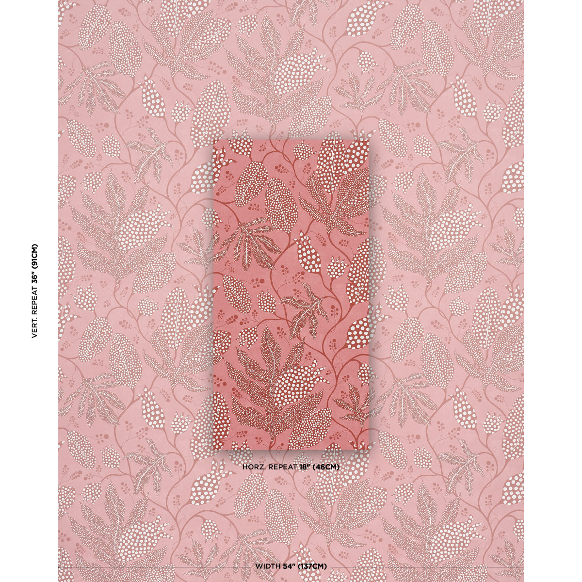 POLKA-DOT-JUNGLE-RASPBERRY-SCHUMACHER-5015466 - Schumacher Wallpaper