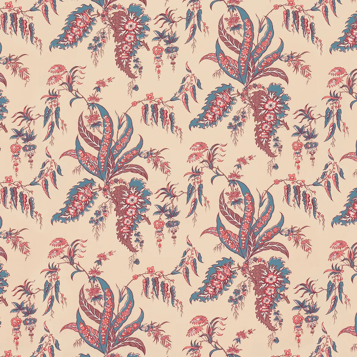 Apolline Botanical - Rouge & Bleu - Schumacher 5015500 Wallcovering - Schumacher Wallpaper