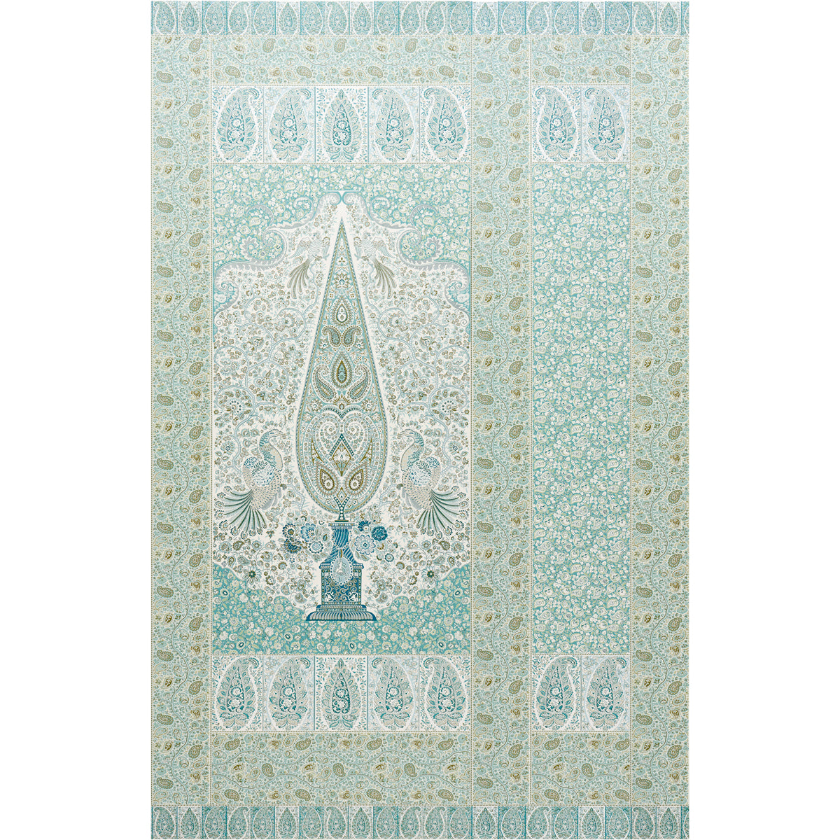 Colmery Paisley Panel Set Peacock wallpaper by Schumacher, 5015510 - Schumacher Wallpaper