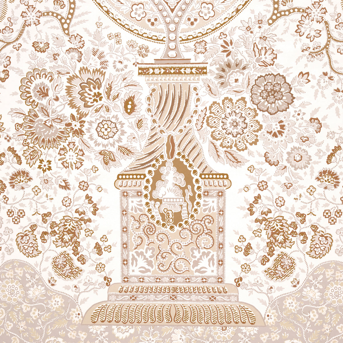 Colmery Paisley Panel Set Parchment wallpaper by Schumacher, 5015511 — view 4 - Schumacher Wallpaper