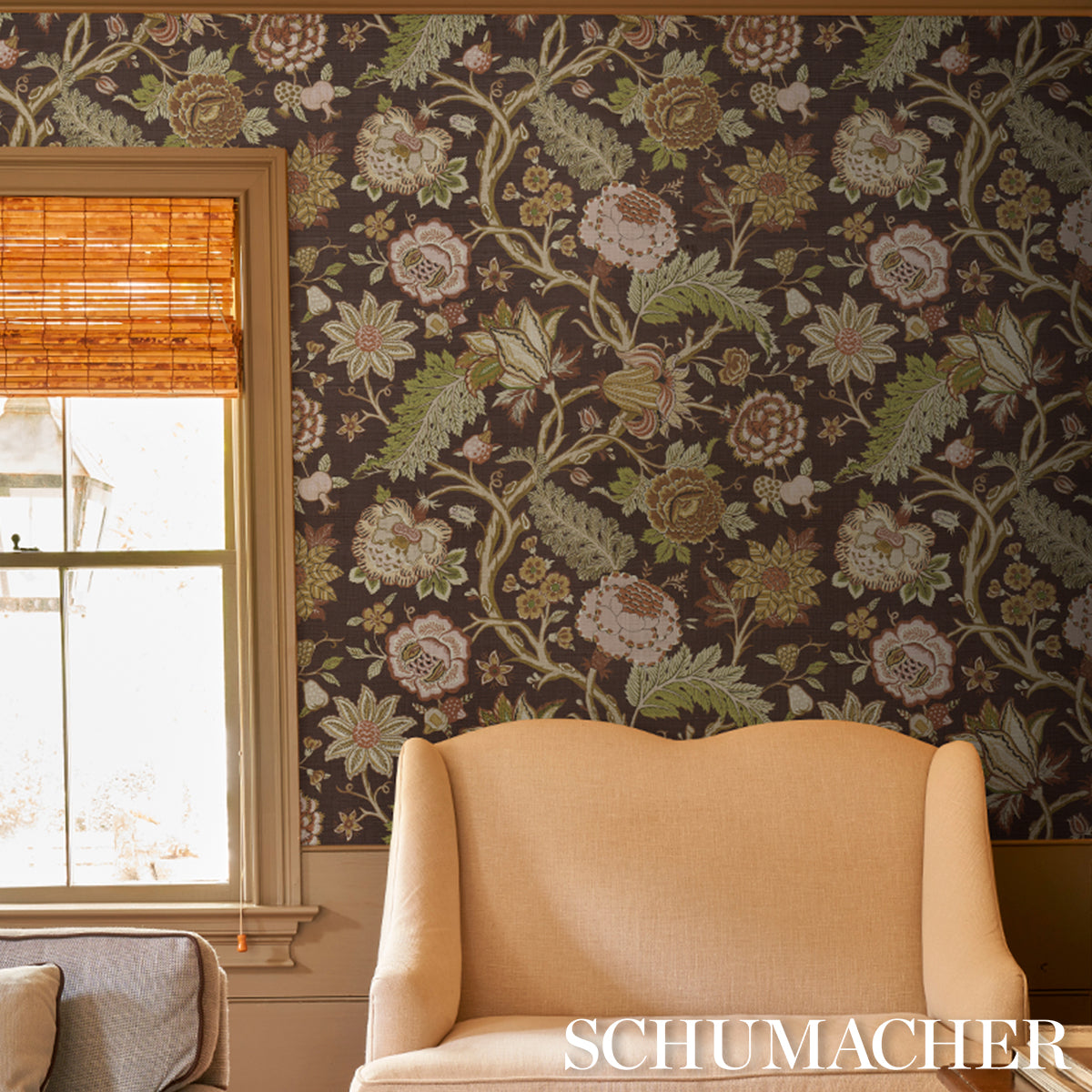 Darsy Tree Of Life Sisal Sepia wallpaper by Schumacher, 5015640 — view 6 - Schumacher Papel pintado