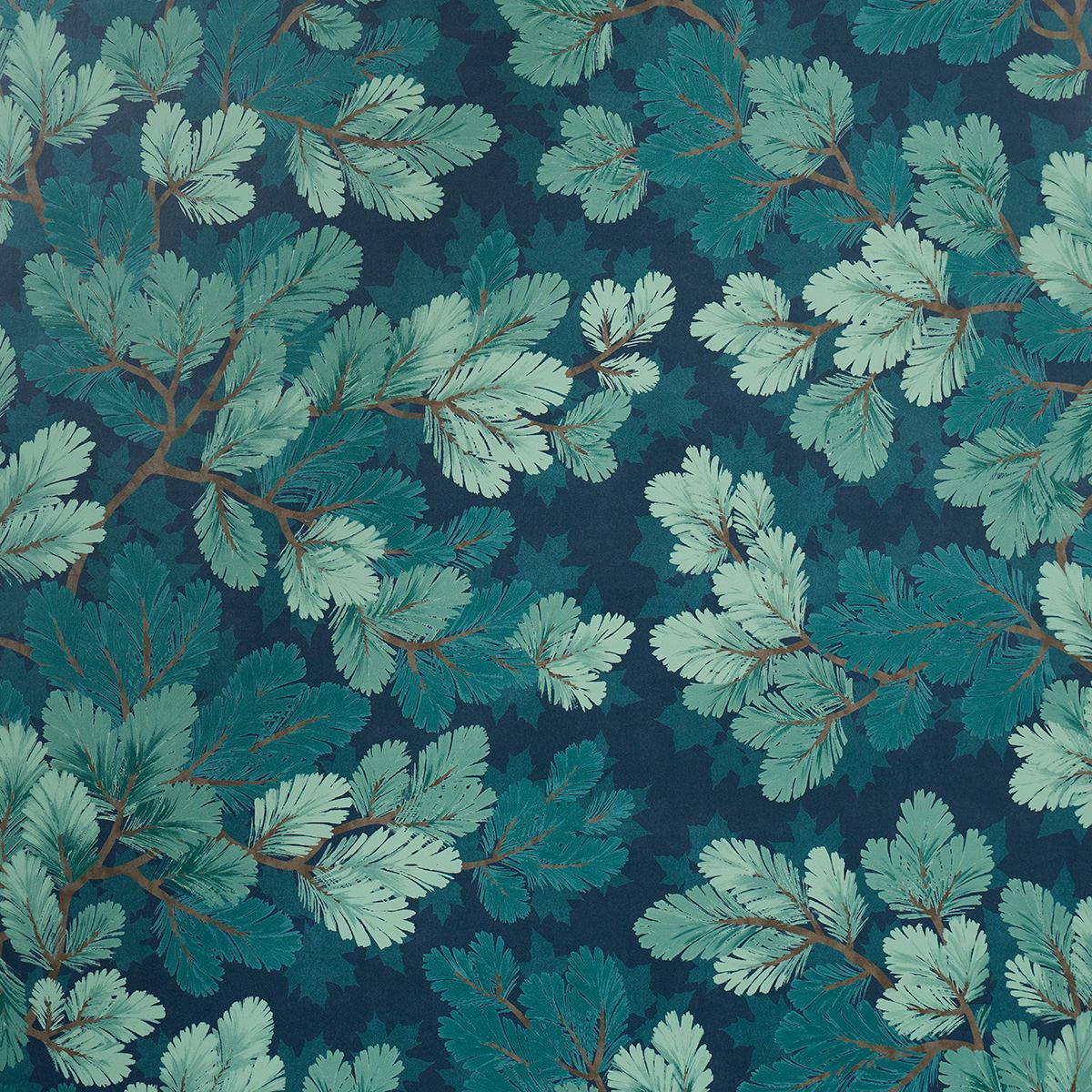Covey Hedge - Midnight - Schumacher 5016070 Wallcovering - Schumacher Wallpaper