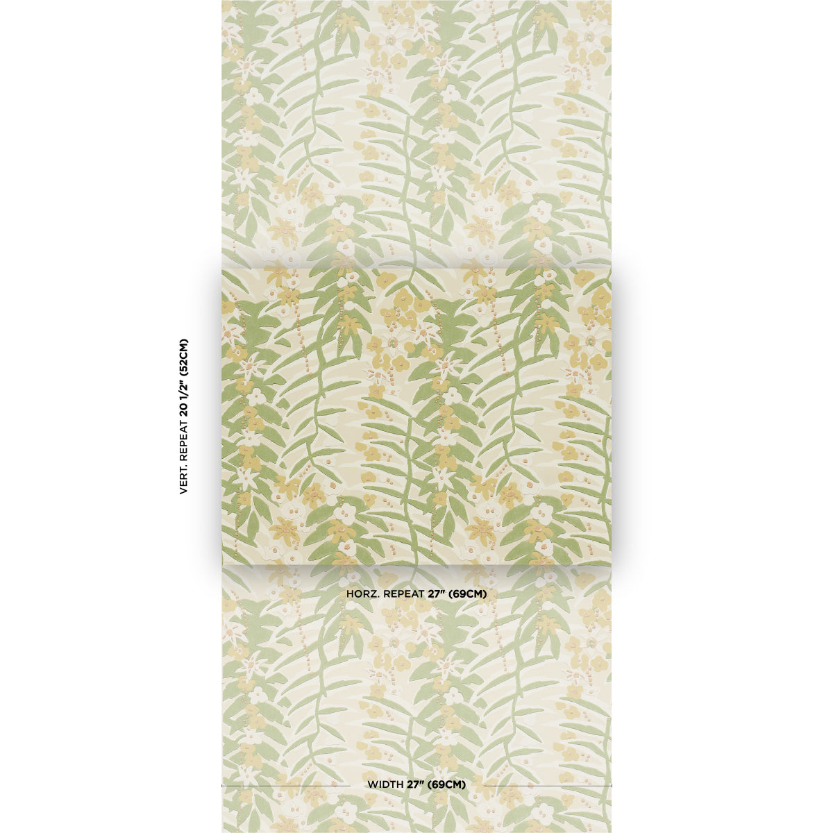 Ashbee Botanical Citron wallpaper by Schumacher, 5016251 — view 2 - Schumacher Wallpaper