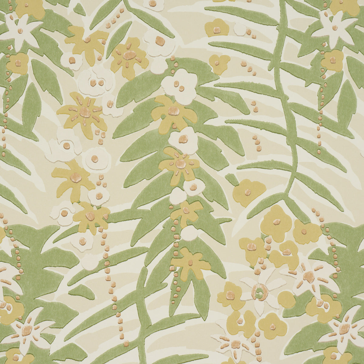 Ashbee Botanical Citron wallpaper by Schumacher, 5016251 — view 3 - Schumacher Wallpaper