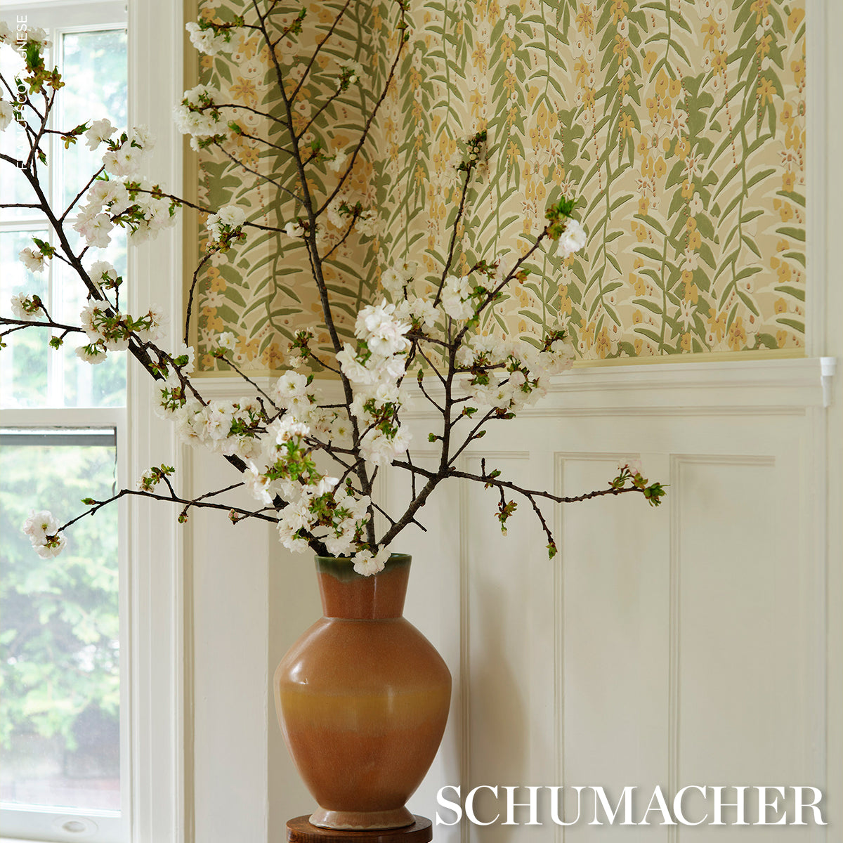 Ashbee Botanical Citron wallpaper by Schumacher, 5016251 — view 6 - Schumacher Wallpaper