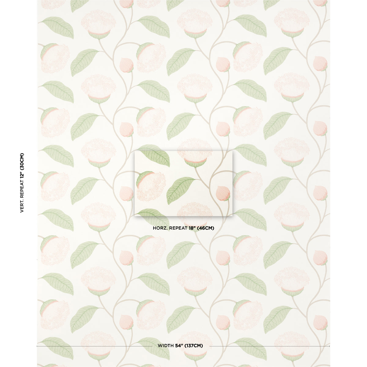 Celinda Blush wallpaper by Schumacher, 5016360 — view 2 - Schumacher Wallpaper