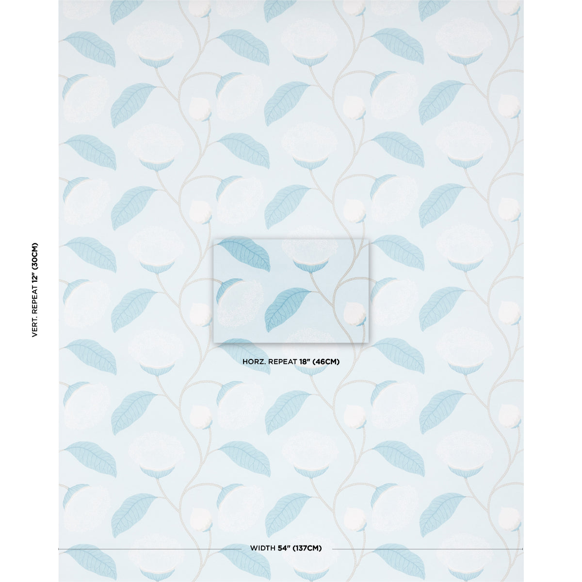 Celinda Sky wallpaper by Schumacher, 5016361 — view 2 - Schumacher Wallpaper