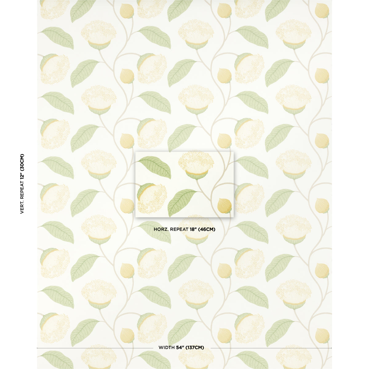 Celinda Citrus wallpaper by Schumacher, 5016362 — view 2 - Schumacher Wallpaper