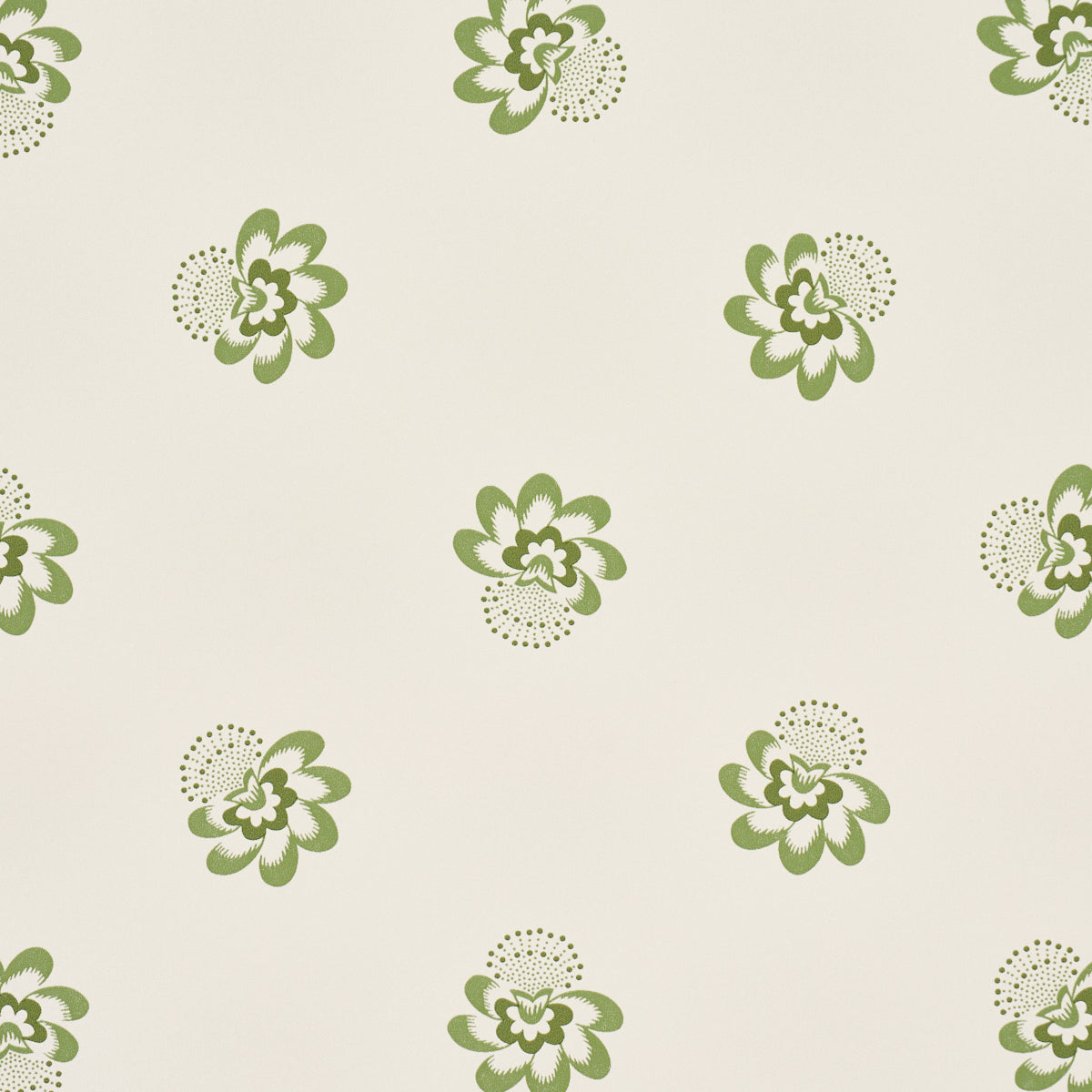 Auclair Floral Green wallpaper by Schumacher, 5016482 — view 3 - Schumacher Wallpaper
