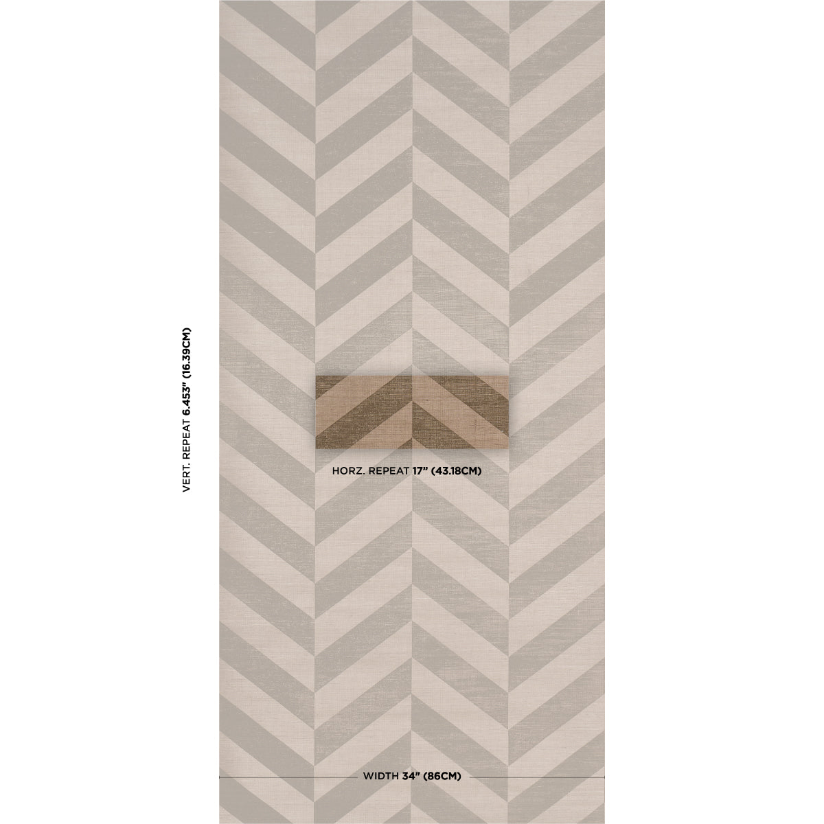 STAGGERED-CHEVRON-SISAL-BROWN-SCHUMACHER-5016561 - Schumacher Wallpaper