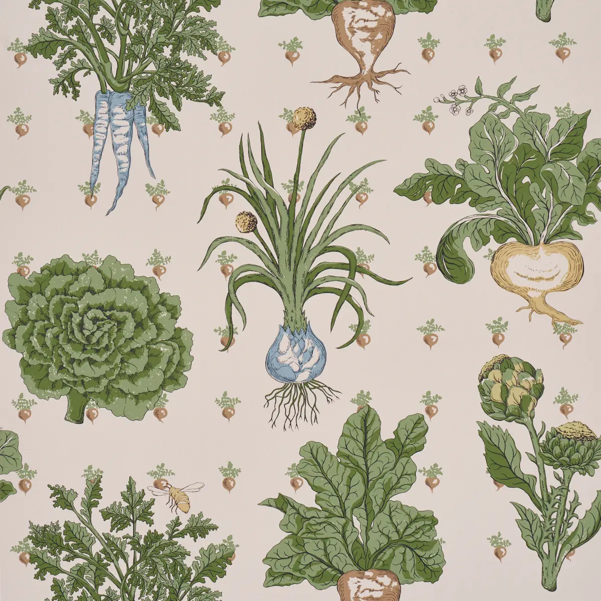Green Grocer - Parchment - Schumacher 5016781 Wallcovering - Schumacher Wallpaper