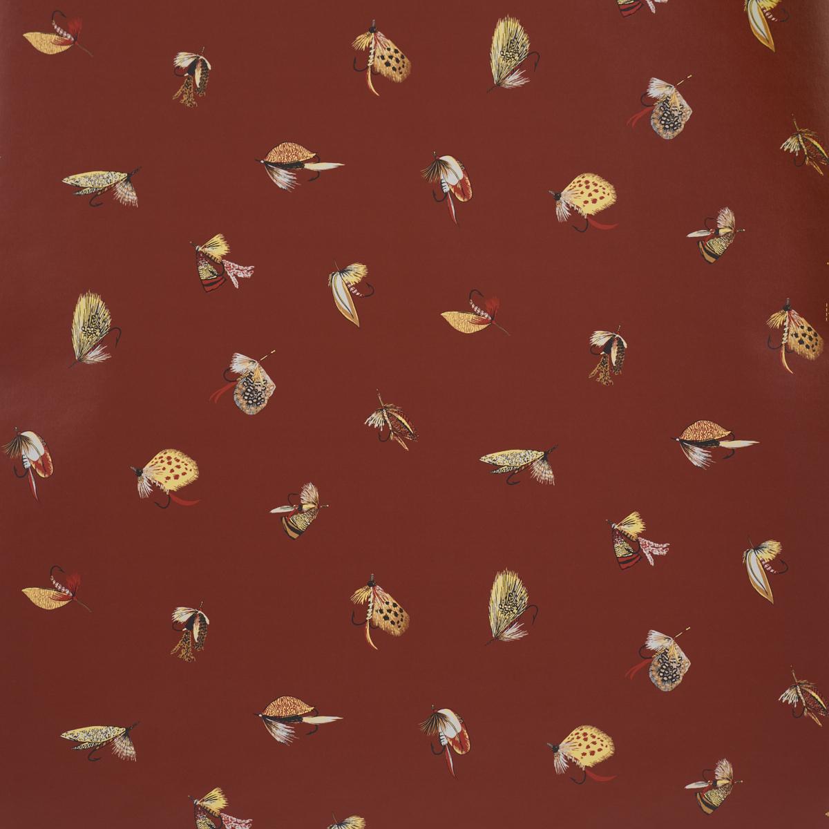 Fly Fishing - Russet - Schumacher 5016992 Wallcovering - Schumacher Wallpaper