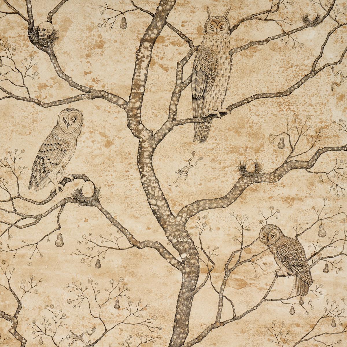 L'attesa Nella Notte - Parchment - Schumacher 5017090 Wallcovering - Schumacher Wallpaper