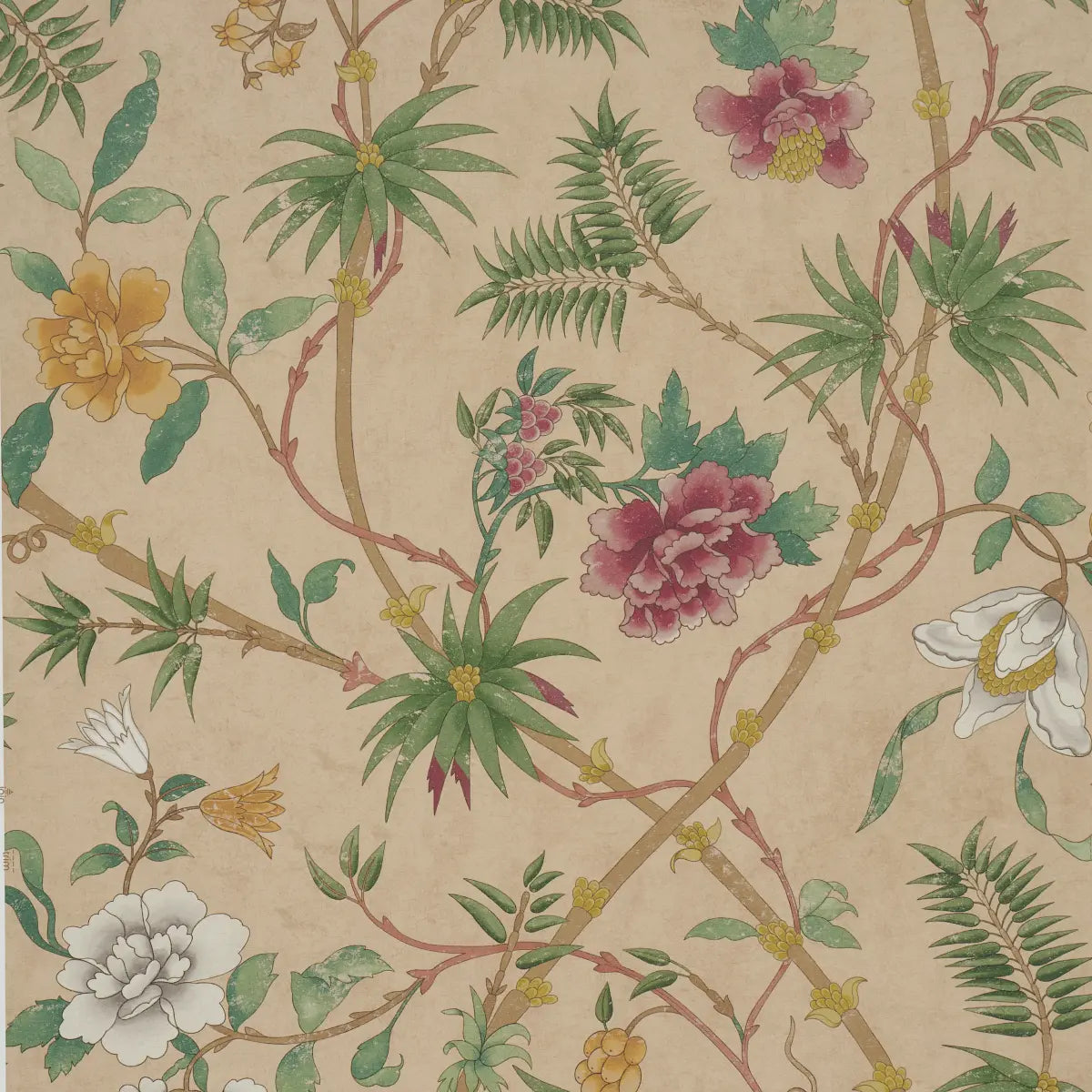 Arasi Botanical - Coral - Schumacher 5017170 Wallcovering - Schumacher Wallpaper