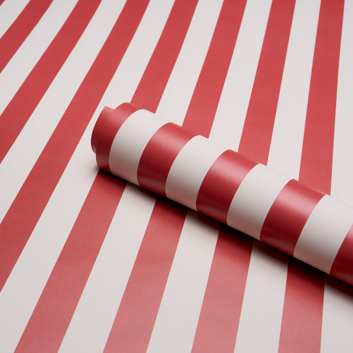 Emma Stripe - Red - Schumacher 5017227 Wallpaper - Schumacher Wallpaper