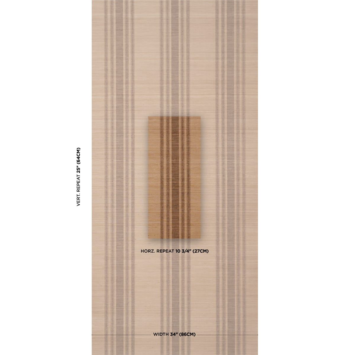 CASSIA-SILK-STRIPE-WALLCOVERING-WALNUT-SCHUMACHER-5017451 - Schumacher Wallpaper