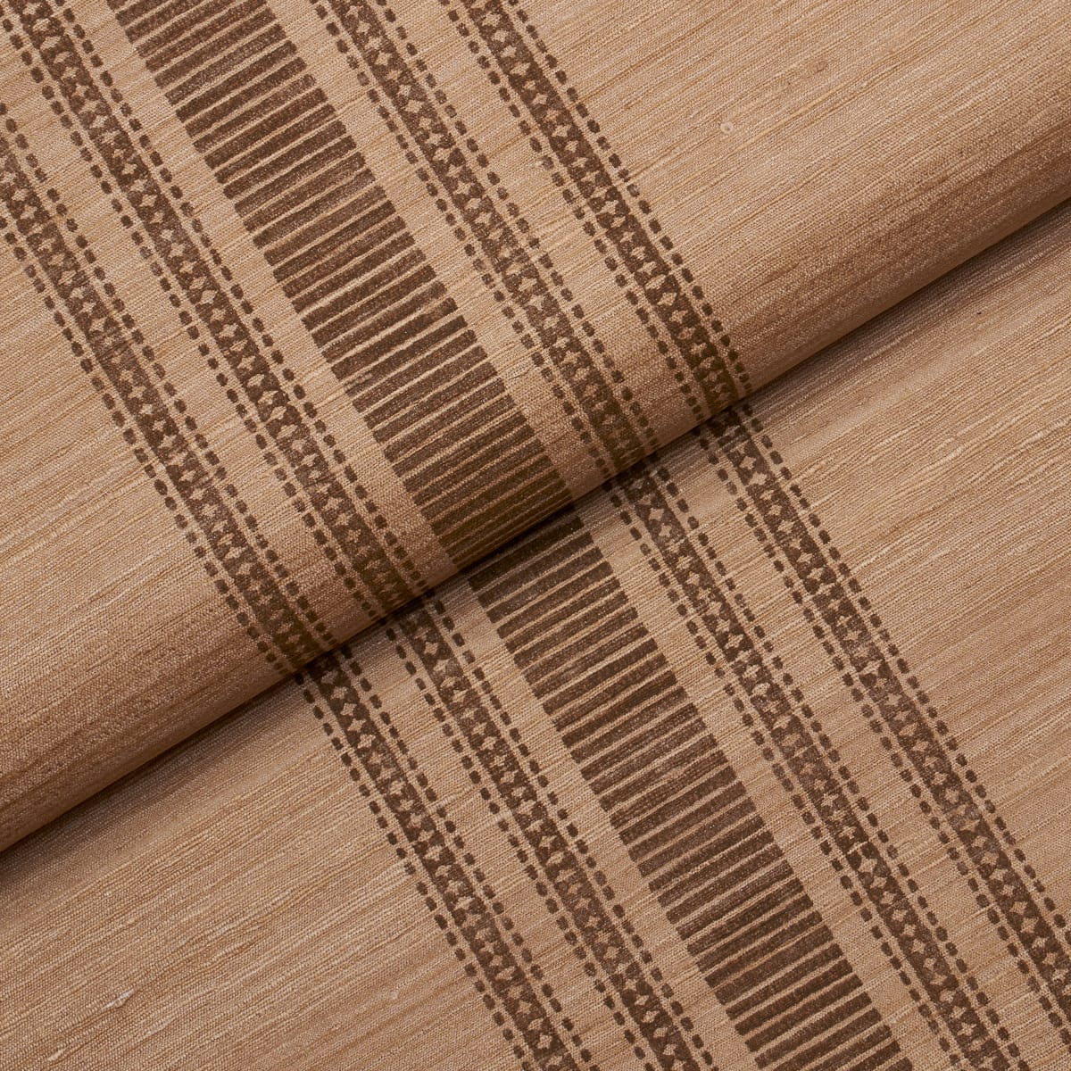 CASSIA-SILK-STRIPE-WALLCOVERING-WALNUT-SCHUMACHER-5017451 - Schumacher Wallpaper