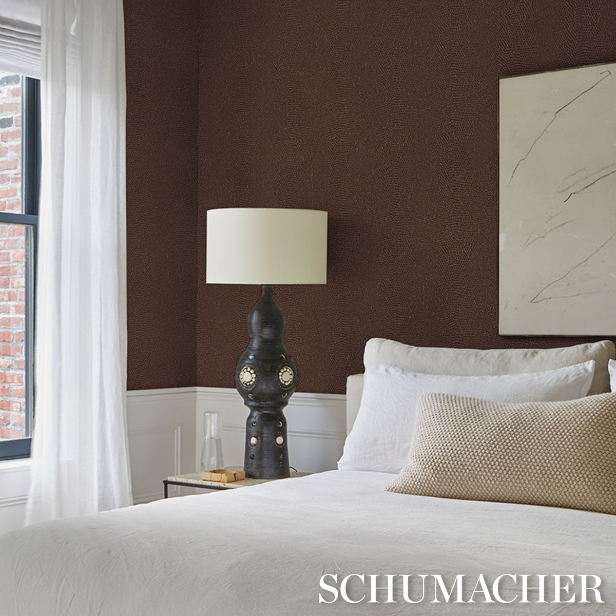 SNAKESKIN-VINYL-SADDLE-SCHUMACHER-5017502 - Schumacher Wallpaper