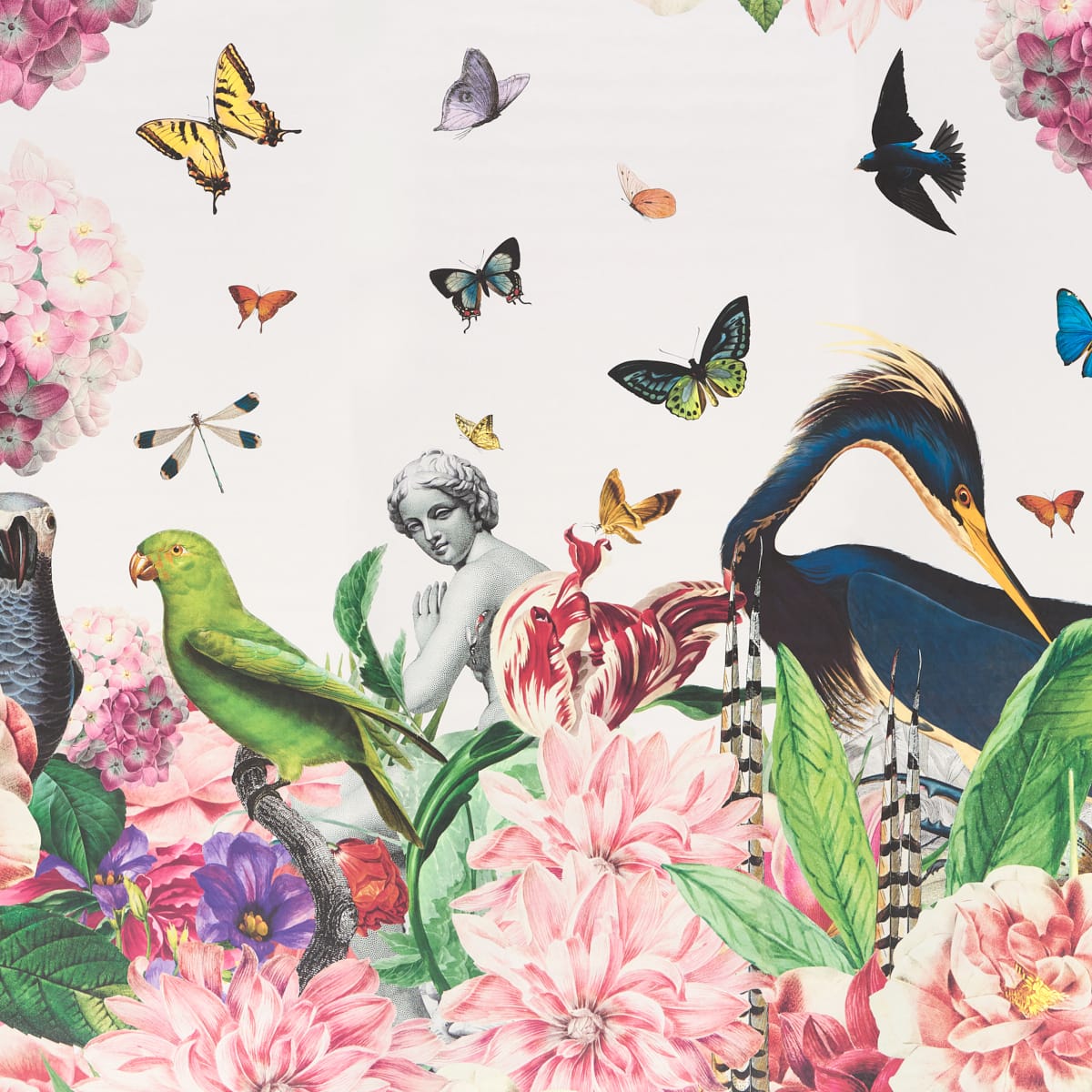 FLORES-PARADISI-4-PANEL-SET-ROSE-PEONY-SCHUMACHER-5017560 - Schumacher Wallpaper