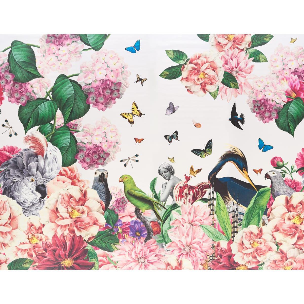 FLORES-PARADISI-4-PANEL-SET-ROSE-PEONY-SCHUMACHER-5017560 - Schumacher Wallpaper