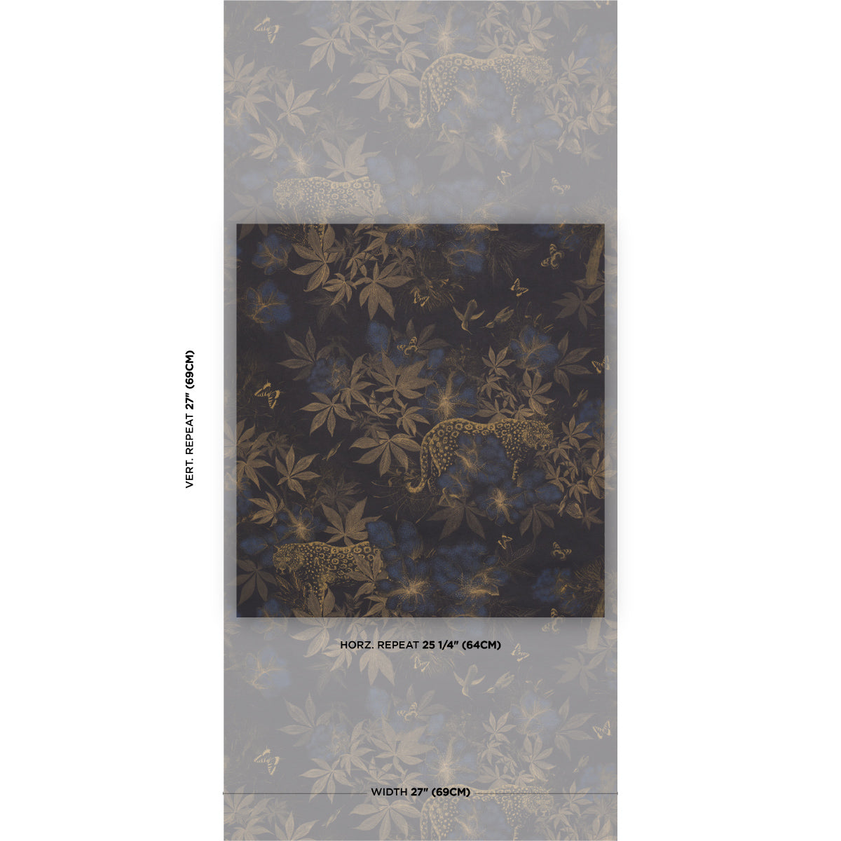 NOCTURNUM-INDIGO-OCHRE-SCHUMACHER-5017571 - Schumacher Wallpaper