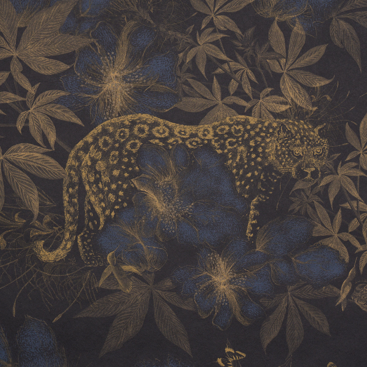 NOCTURNUM-INDIGO-OCHRE-SCHUMACHER-5017571 - Schumacher Wallpaper