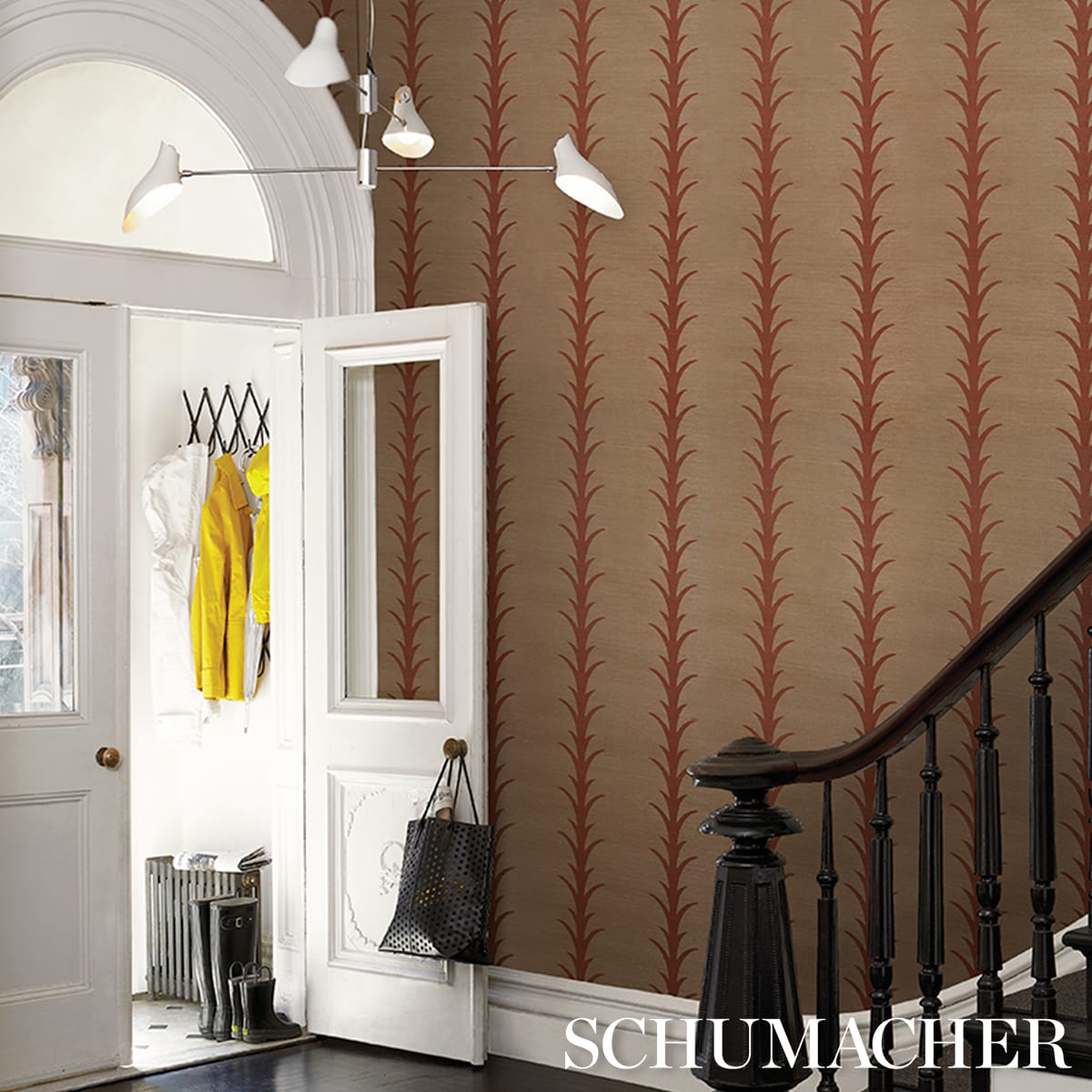 ACANTHUS-STRIPE-SISAL-MOCHA-SCHUMACHER-5017651 - Schumacher Wallpaper