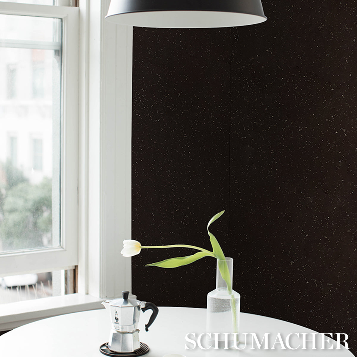 Nova Texture - Espresso - Schumacher 5017680 Wallpaper - Schumacher Wallpaper