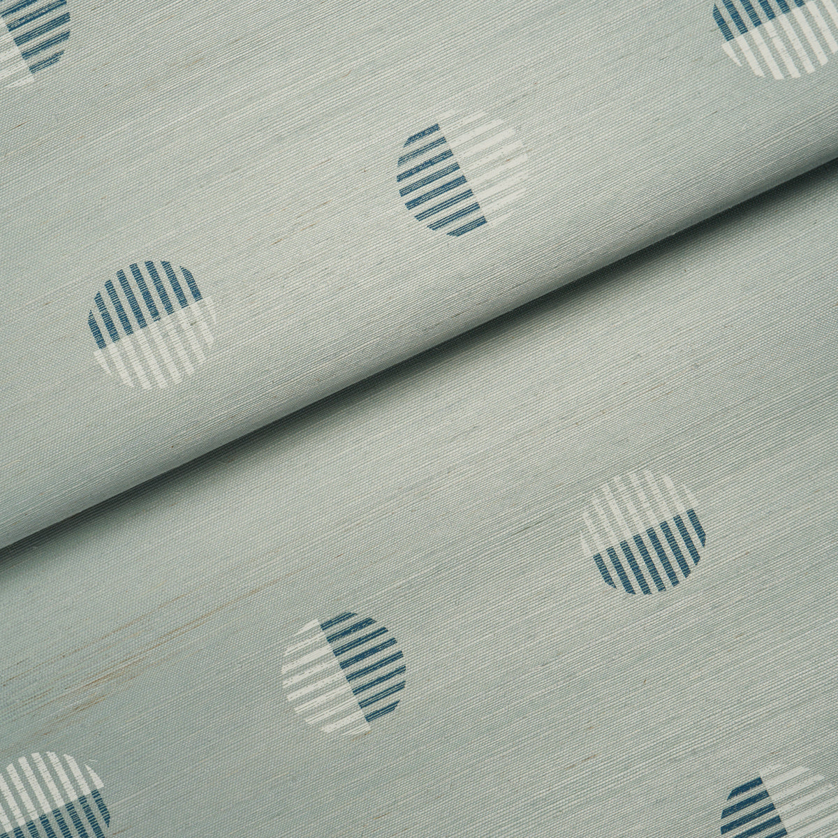 Ando Hand Blocked Sisal - Chambray - Schumacher 5017700 Wallpaper - Schumacher Wallpaper