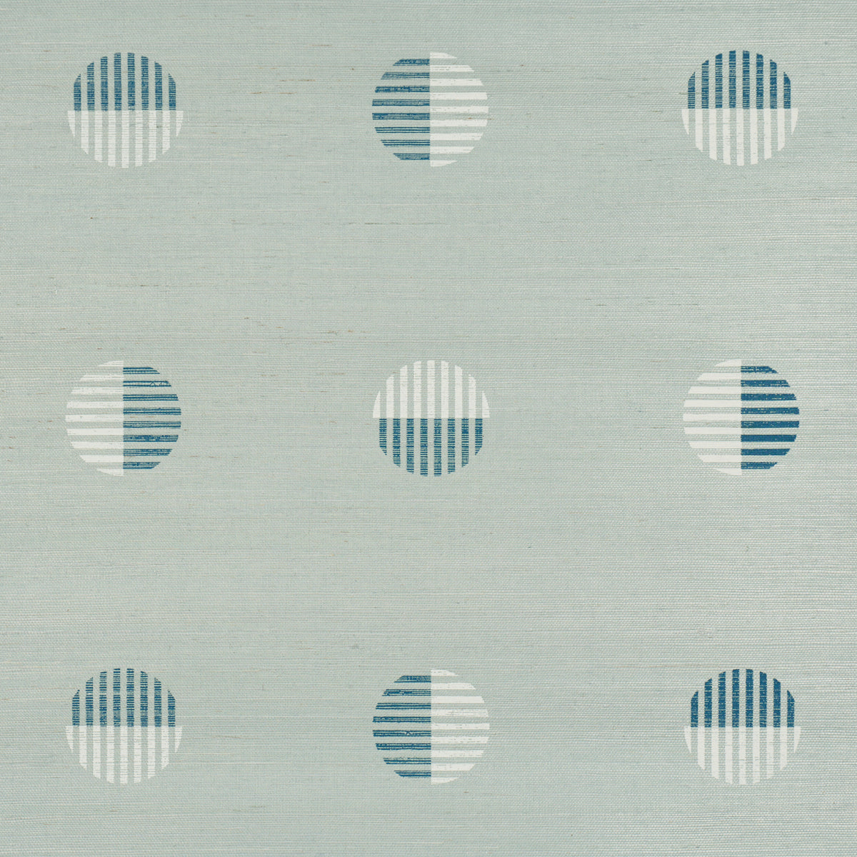 Ando Hand Blocked Sisal - Chambray - Schumacher 5017700 Wallpaper - Schumacher Wallpaper