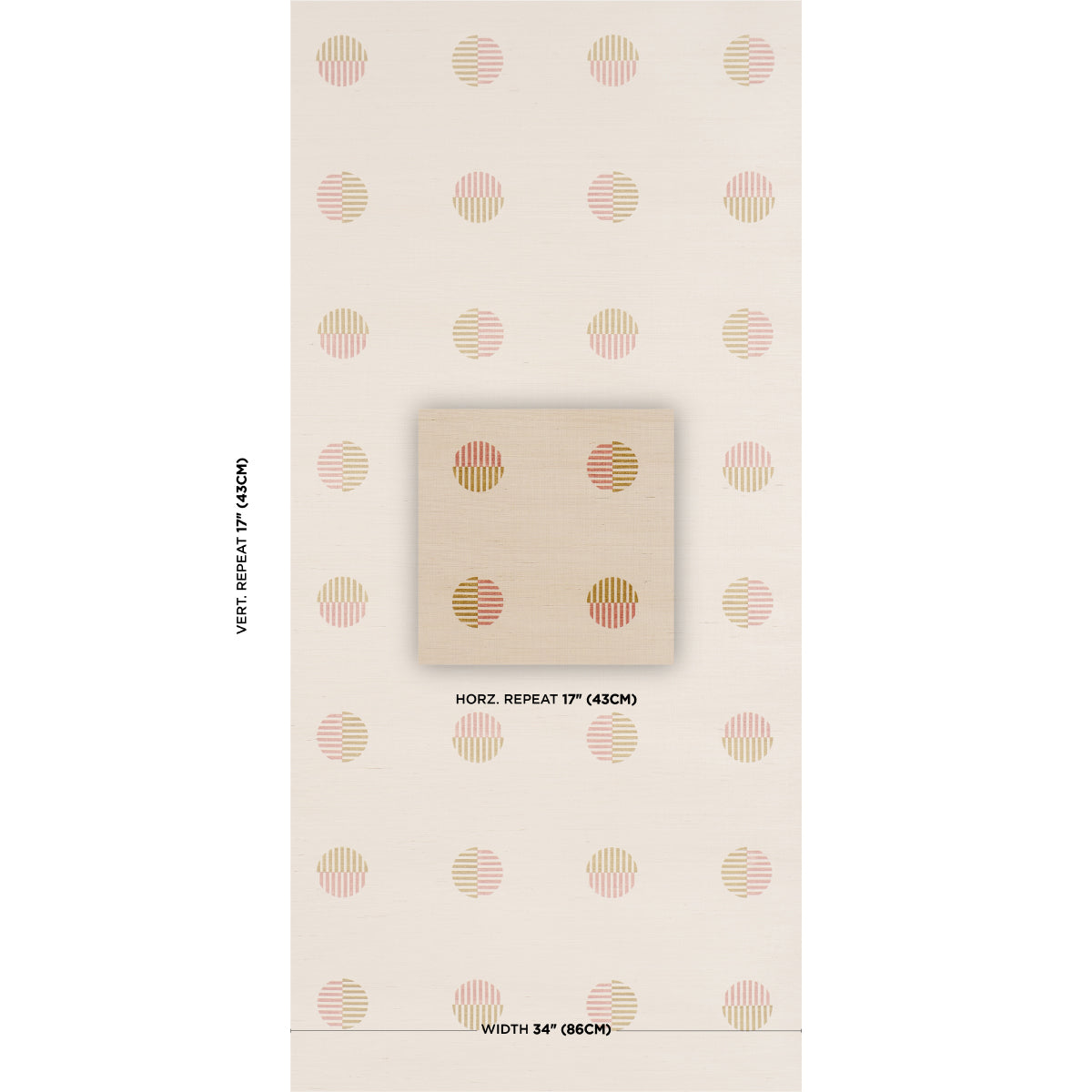 Ando Hand Blocked Sisal - Rust & Ochre - Schumacher 5017701 Wallpaper - Schumacher Wallpaper