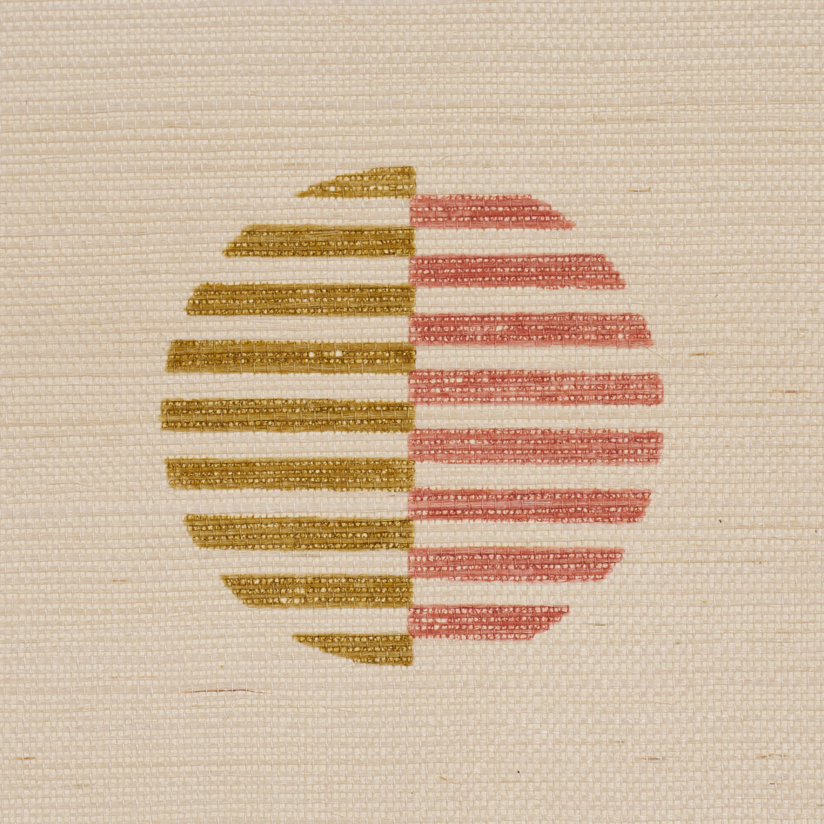 Ando Hand Blocked Sisal - Rust & Ochre - Schumacher 5017701 Wallpaper - Schumacher Wallpaper