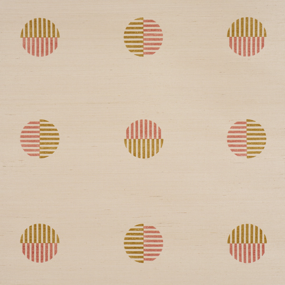 Ando Hand Blocked Sisal - Rust & Ochre - Schumacher 5017701 Wallpaper - Schumacher Wallpaper