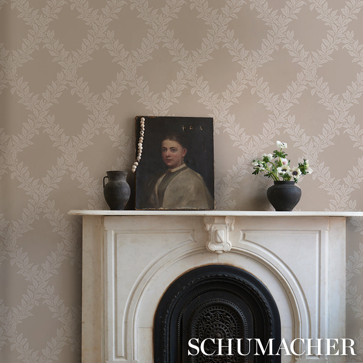 TYNINGHAME-TRELLIS-NEUTRAL-SCHUMACHER-5017751 - Schumacher Wallpaper