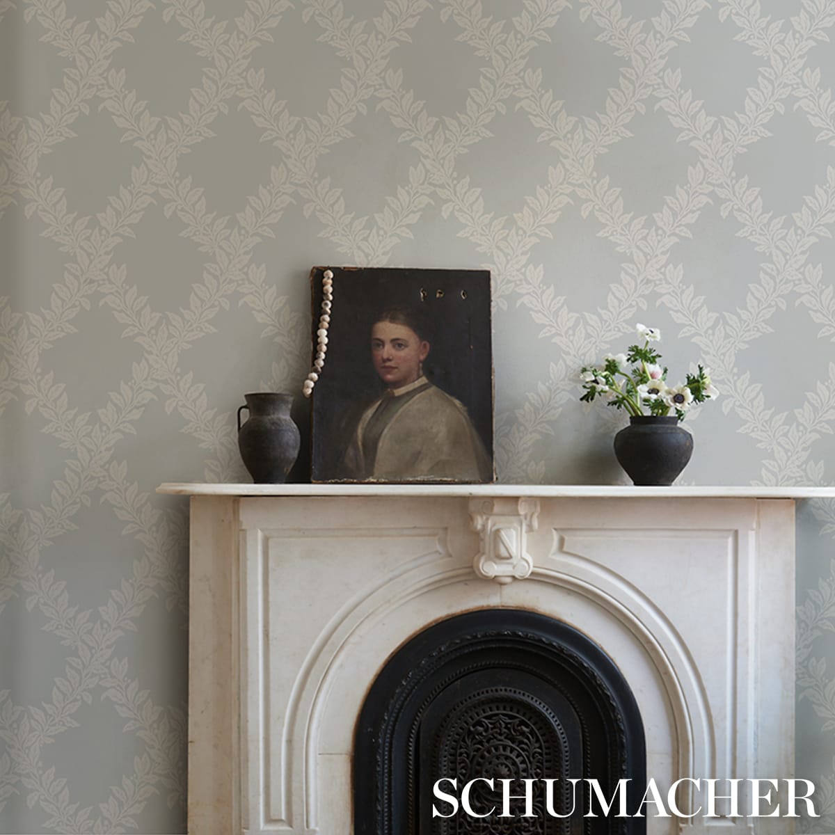 TYNINGHAME-TRELLIS-SKY-SCHUMACHER-5017752 - Schumacher Wallpaper
