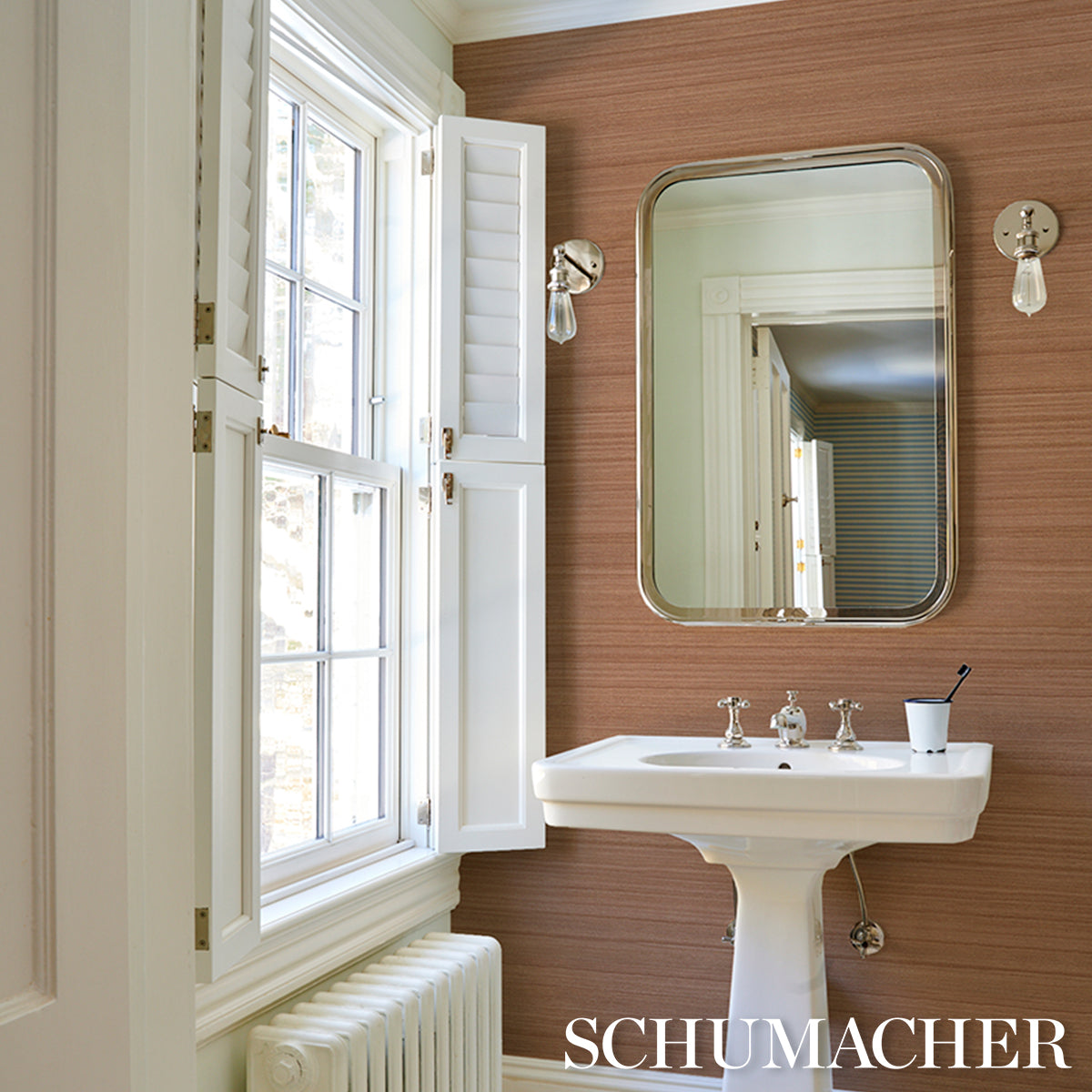 Shaded Silk - Ginger - Schumacher 5017781 Wallpaper - Schumacher Wallpaper